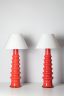 Lampes verre orange corail