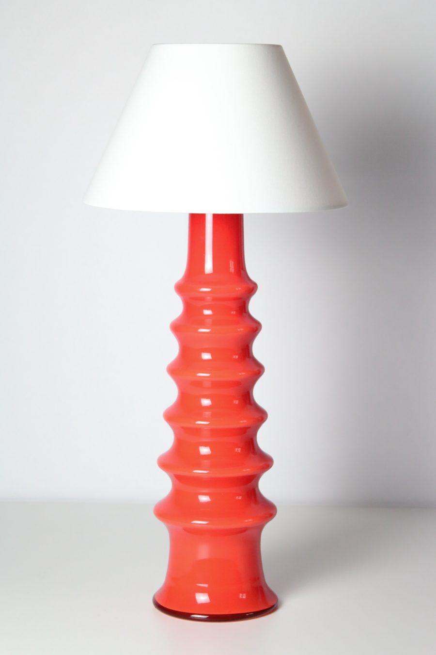 Lampes verre orange corail
