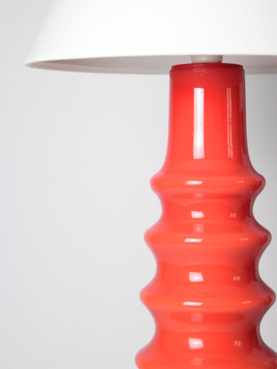 Lampes verre orange corail