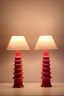 Lampes verre orange corail
